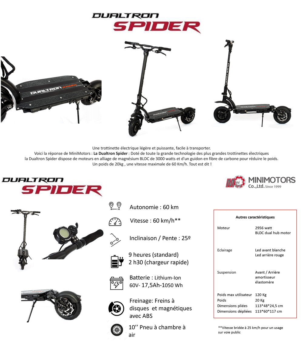 MINIMOTORS Trottinette électrique - Dualtron Spider