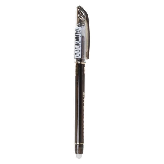 Stylo Gel Effaçable, Stylo 4 Couleur Mini Stylo Bille, Stylo Gel Blanc Uni Ball 0.38mm- pour Papeterie Affaire Scolaire (Noir)S2402