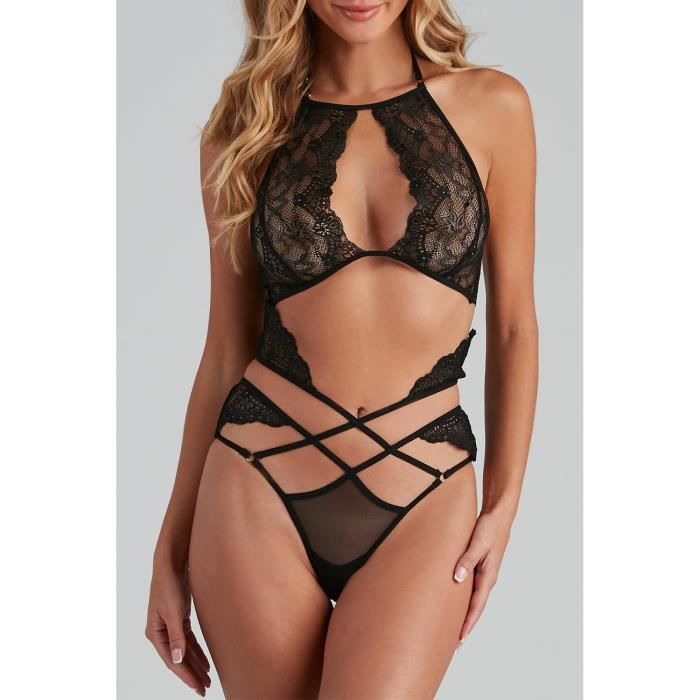 Ensemble Lingerie Femme OOTDAY LC351053 2 Noir Noir Cdiscount Prêt à
