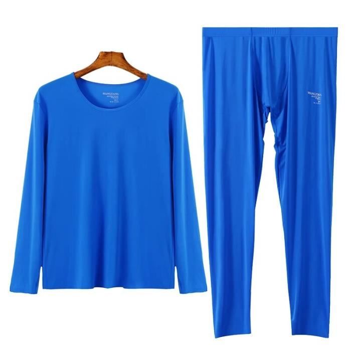 Ensemble de lingerie Blue Sous vêtements thermiques masculins