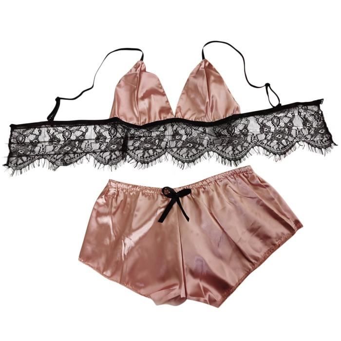 Ensemble de Lingerie Mesdames sangle Crochet dentelle découpe Teddy
