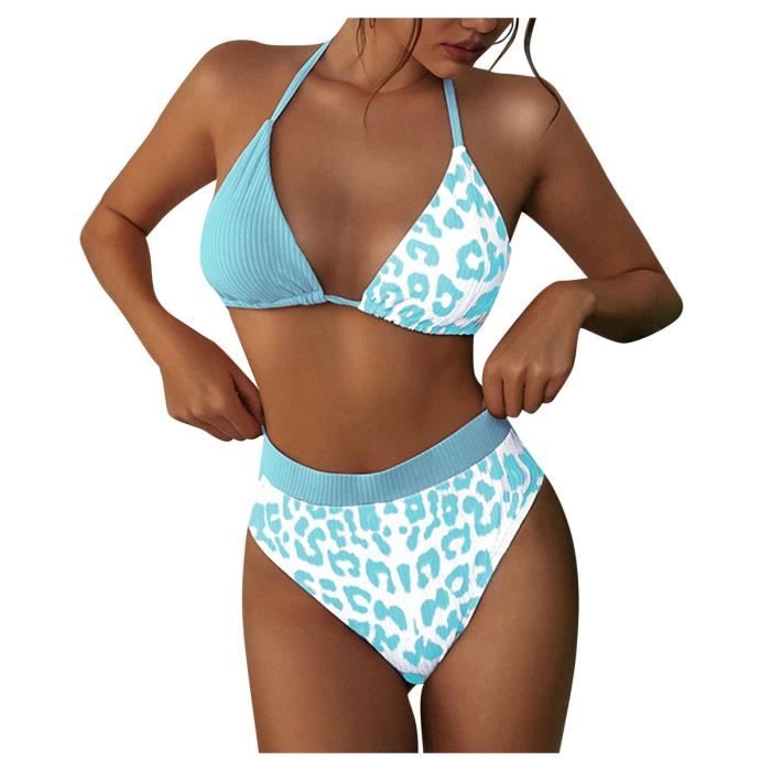Maillot De Bain Femme Sexy Tie Dye Bikini Imprim L Opard Coupe Haute