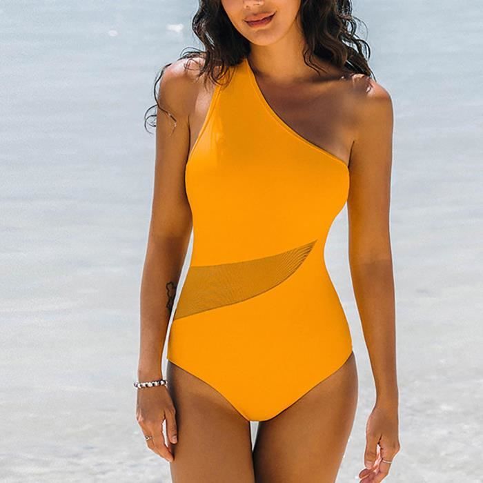 Maillot de bain une pièce Ensemble bikini une pièce Jaune Jaune Cdiscount Prêt à Porter