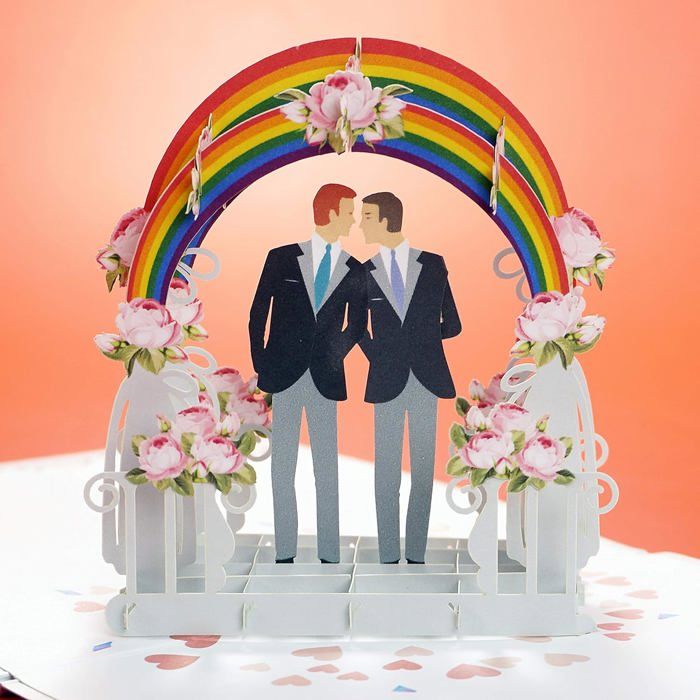 Cutpopup Carte Pop Up Pour Couple Gay Lgbt Carte Danniversaire Pop Up