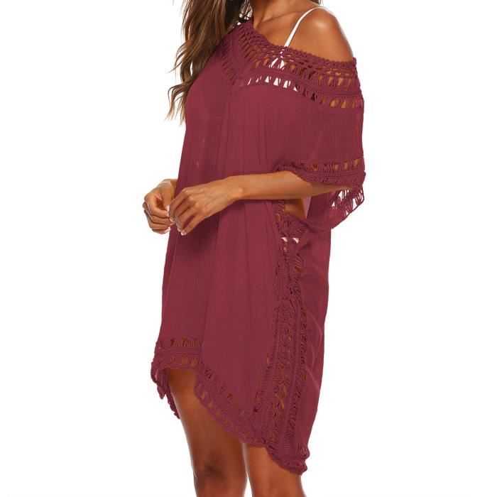 Bloomer Cache Couche Bikini Cover Up Hollow Out Crochet Dames Tunique