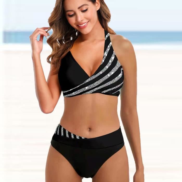 Femmes Sexy Rayure Bikini Femme T Maillot De Bain Deux Pi Ces Bikini
