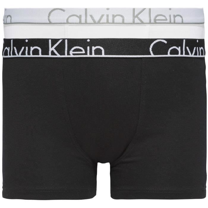 CALVIN KLEIN B70B700019 2 PACK TRUNK sous-vêtement Boy WHITE BLACK