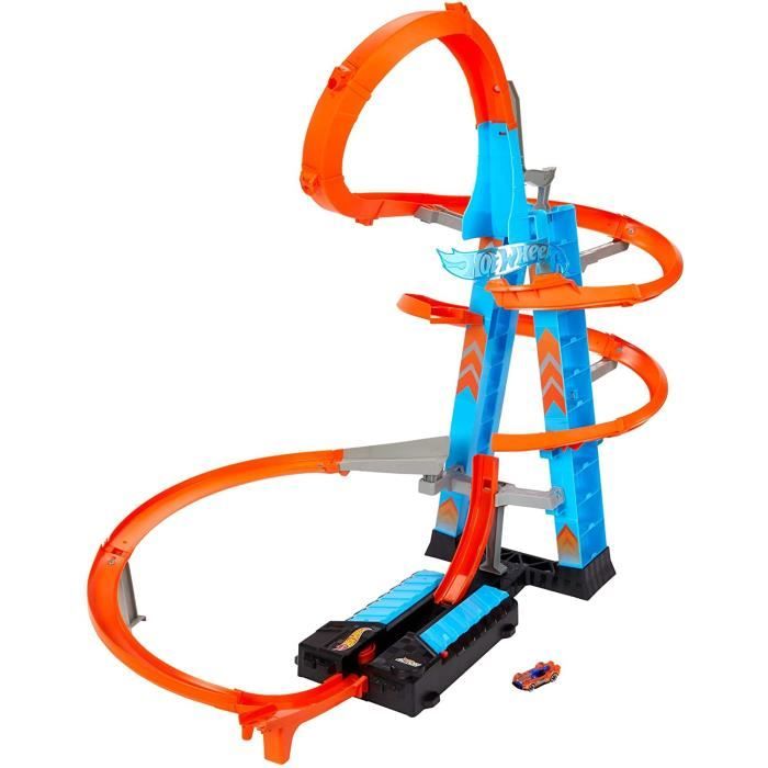 Hot Wheels Action Coffret Altitude Crash Avec Propulseur Et Loopings Pour Courses Et Cascades