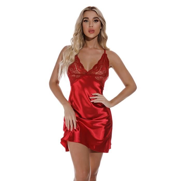 Femmes Lingerie Sexy Dentelle Babydoll G String String Bas Sous