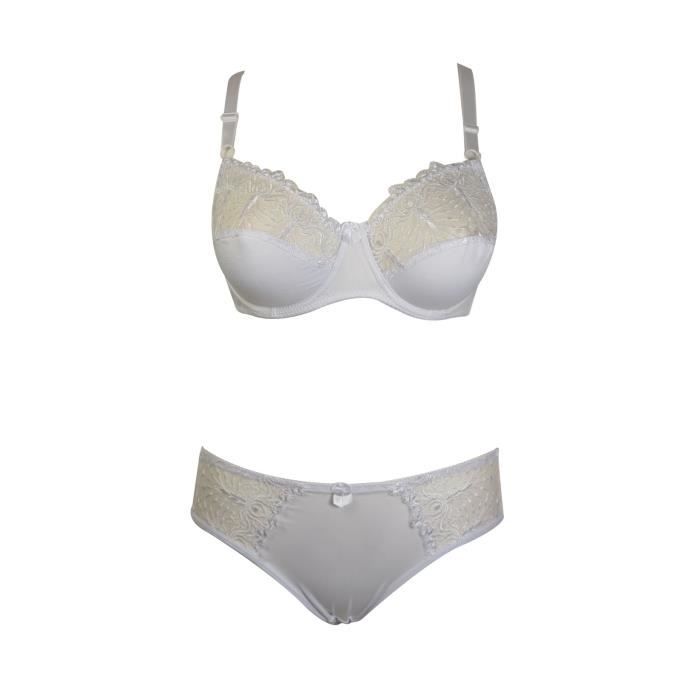 Ensemble Soutien Gorge 120E Et Culotte Dentelle Blanche Lingerie Grande Taille Blanc Cdiscount