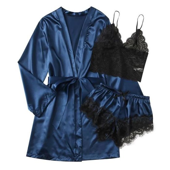 Robe De Chambre Satin Soie Pyjamas Femmes Chemise De Nuit Lingerie Robes Sous V Tements