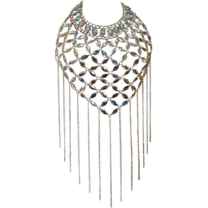 Cha Ne De Corps En Cristal Sexy Strass Bikini Cha Nes De Taille Collier