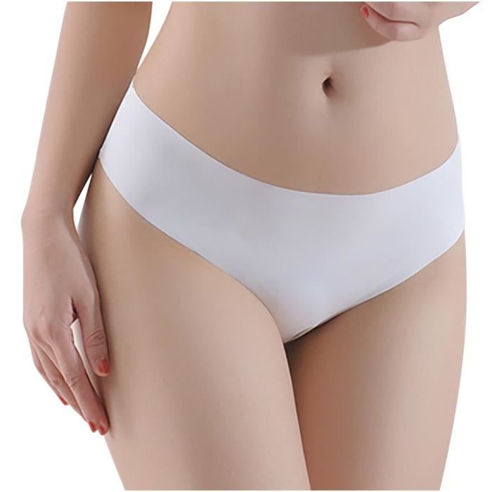 Lingerie Sexy Pour Femmes Couleur Unie Sans Couture Slips Culotte