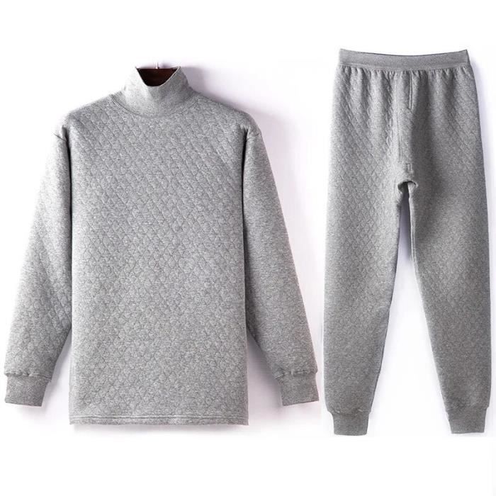 Ensemble de lingerie Sous vêtements thermiques longs pour hommes coton