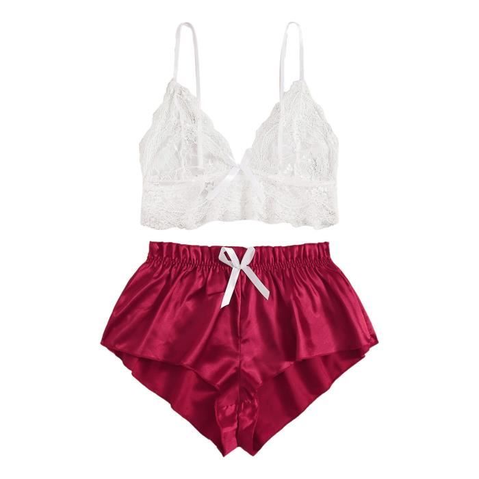 Femmes Lingerie Corset Dentelle Sans Fil Racy Mousseline V Tements De