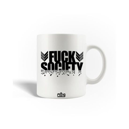 Mug En C Ramique Fuck Society Mr Robot Noir Cdiscount Pu Riculture Eveil B B