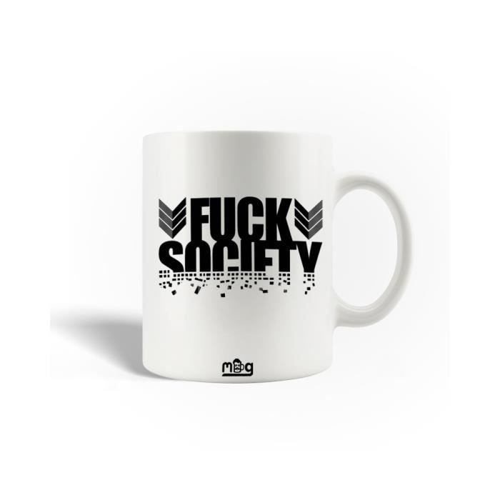 Mug En C Ramique Fuck Society Mr Robot Noir Cdiscount Pu Riculture Eveil B B