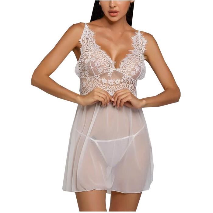 Femmes Sexy Dentelle See Through Net Yarn Sling Sexy Lingerie Sous