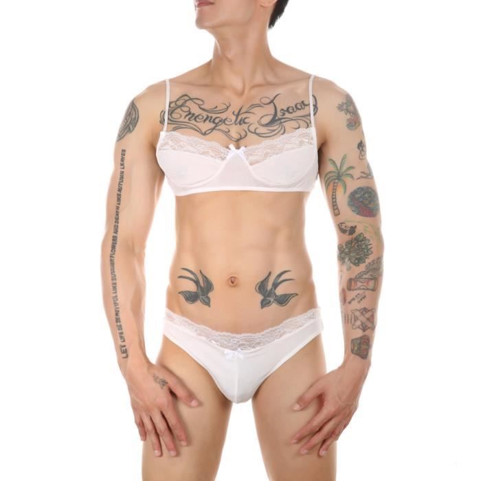 Iixpin Ensemble Lingerie Sissy Homme Sexy Dentelle Sous V Tement Bikini
