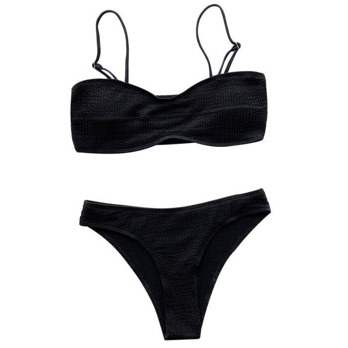 Maillot De Bain Femmes Sexy Solide Bikini Ensemble Push Up Pad Maillots
