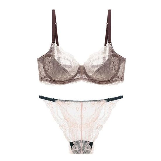 ENSEMBLE LINGERIE Femme Dentelle Sexy Transparente Ultra Fine