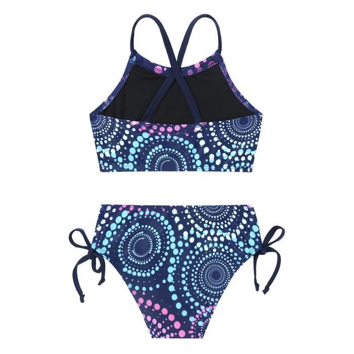 IEFIEL Maillot de Bain 2 Pièces Fille Enfant Tankini Plage Bikini Surf