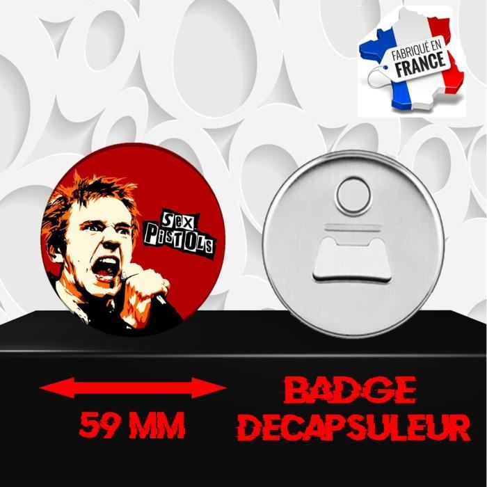 Magnet Décoratif décapsuleur aimanté 59 mm Groupe Rock SEX PISTOLS 490
