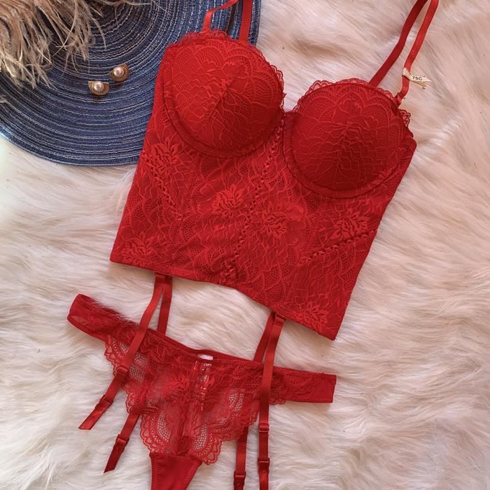 Ensemble Lingerie Femme Dentelle Classique Confortable Rassemblement