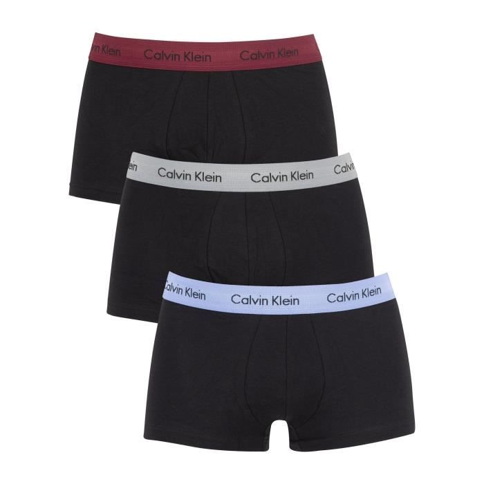 Calvin Klein Homme Paquet de 3 troncs de faible hauteur, Noir