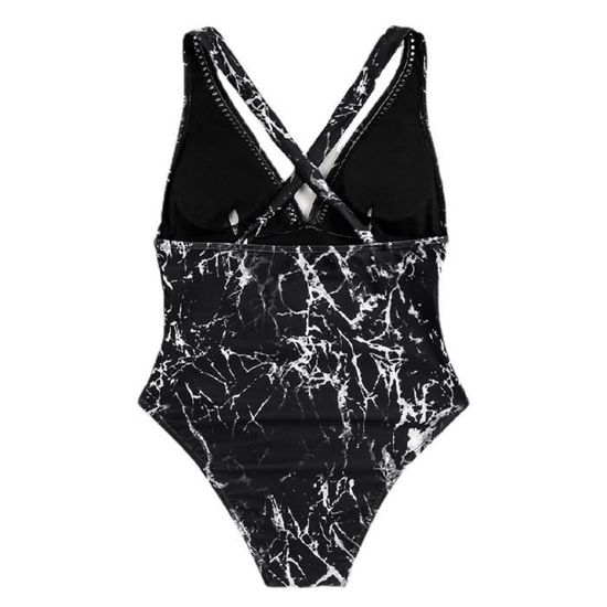 Maillot De Bain Femmes Bikini Marble Imprim Creux Sur Une Pi Ce Voir