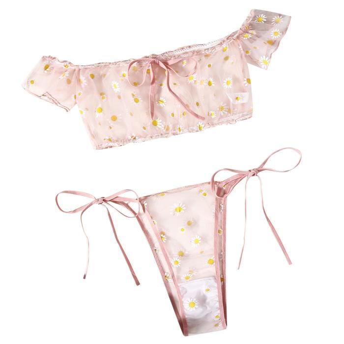 Pcs Floral Sexy Femmes Tentation Nuisette Lingerie Sous V Tements