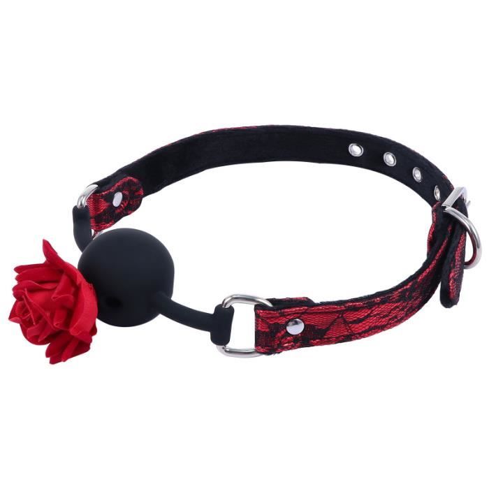 Rose Gag Sex Toy Adulte Flirter Jouet Silicone Bouche Bdsm Accessoires