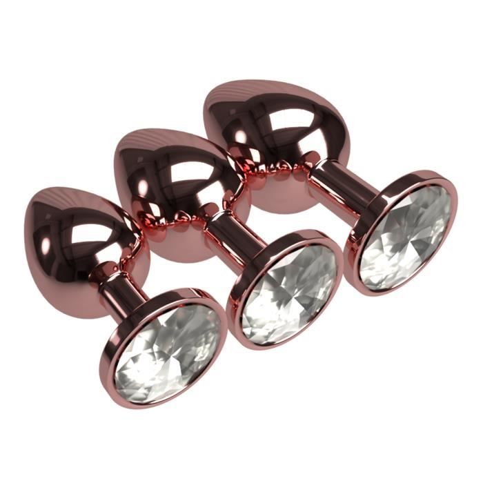 STIMULATEUR PLUG CHAPELET White Plug Anal en métal lisse plaqué