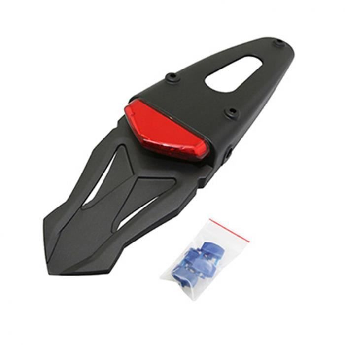 PHARES SUPPORT DE PLAQUE-BAVETTE AVEC FEU AR 50 A BOITE-MOTO REPLAY A LEDS WING ROUGE AVEC ECLAIRAGE