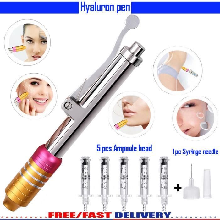 Seringue non invasive de retrait sûre de ride de pistolet de stylo d'injection de Hyaluronic + 5 pcs Ampoule tête + 1pcs aiguille