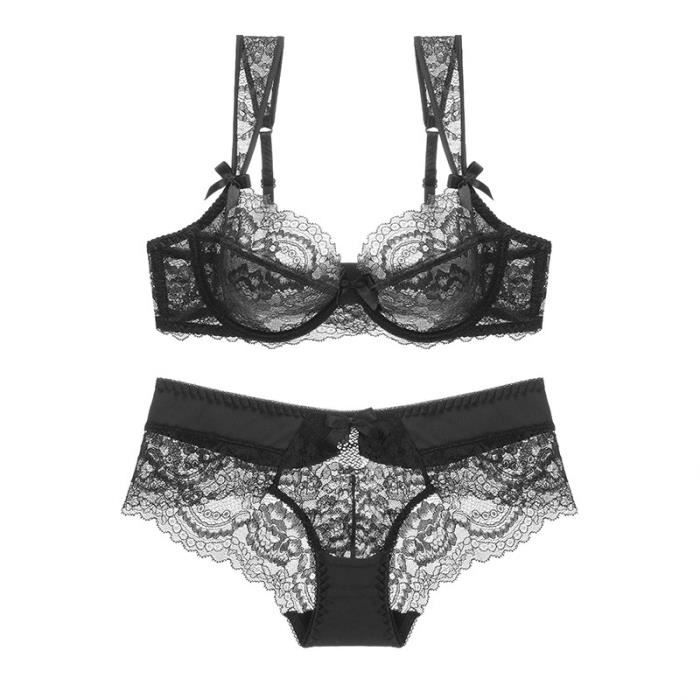 ENSEMBLE LINGERIE Femme Dentelle Ultra Mince Transparente Sexy