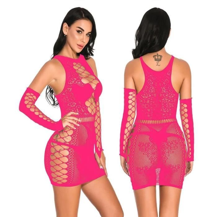 Collants Sexy En Maille De Dentelle Pour Femmes Lingerie Nuisette Bas