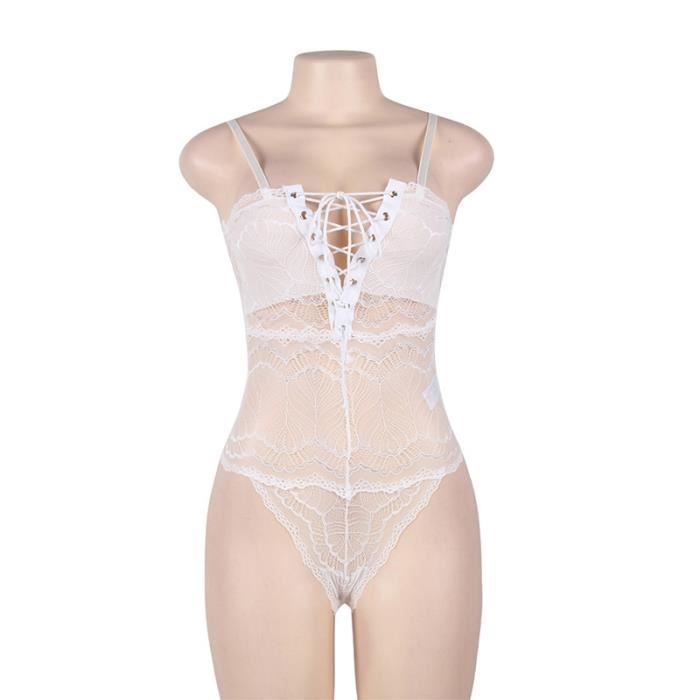 Lingerie Sexy Femme Body Et Combinaison Dos Nu En Dentelle D Collet En