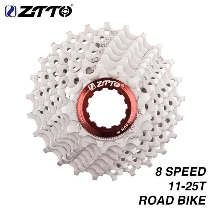 Pièce Détachée,ZTTO 8 s Cassette 11 25 T roue libre vélo de route pièces 16 s 24 s 8 vitesses pignon Compatible pour - Type Silver