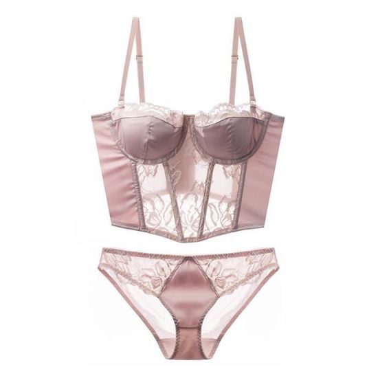 Ensemble Lingerie Femme Dentelle Sexy Froncee A Mode Polyvalente Haute