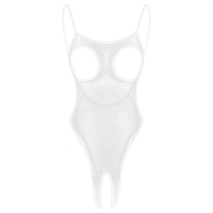 Yonghs Fr Femme Sexy Body Ouvert Entrejambe Lingerie Sein Nu Bodysuit