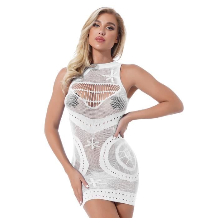 Freebily Mini Robe De Nuit Femme Sexy Lingerie R Sille Bodycon
