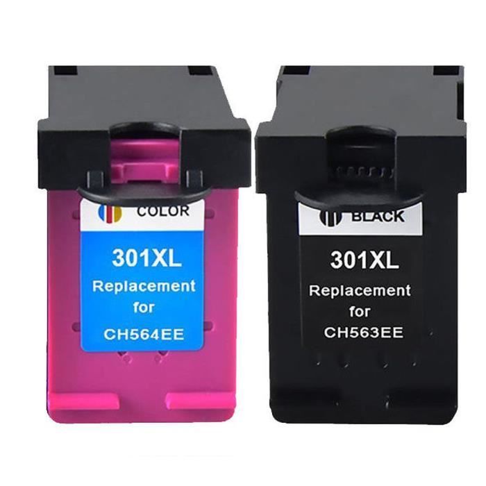 2 compatible cartouches d'encres pour HP 301XL Envy 4500 4502 4504 4505 4507