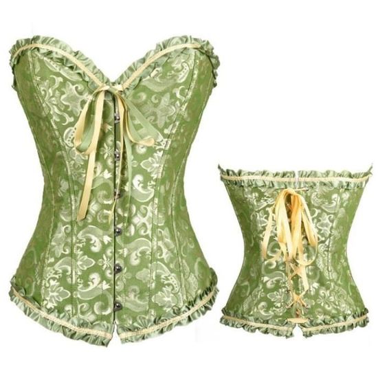 Sexy Femme Corset Broderie Burlesque Lingerie Serre Taille Guepiere