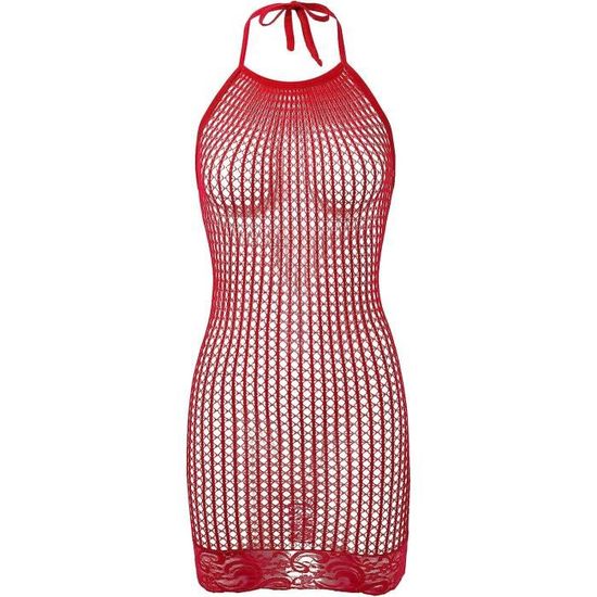 Nuisette Femme Sexy Mini Robe Transparente Lingerie Fishnet Body Combinaison Ouverte Babydoll