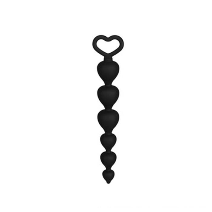 Le noir Plug anal en Silicone en forme de cœur jouet sexuel pour