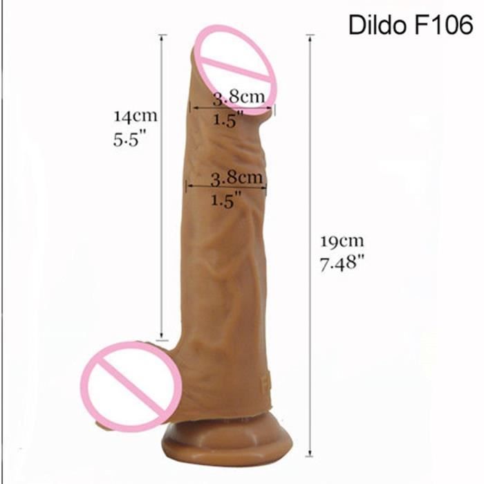 Dildo Gode R Aliste De Pouces Avec Ventouse Double Couche