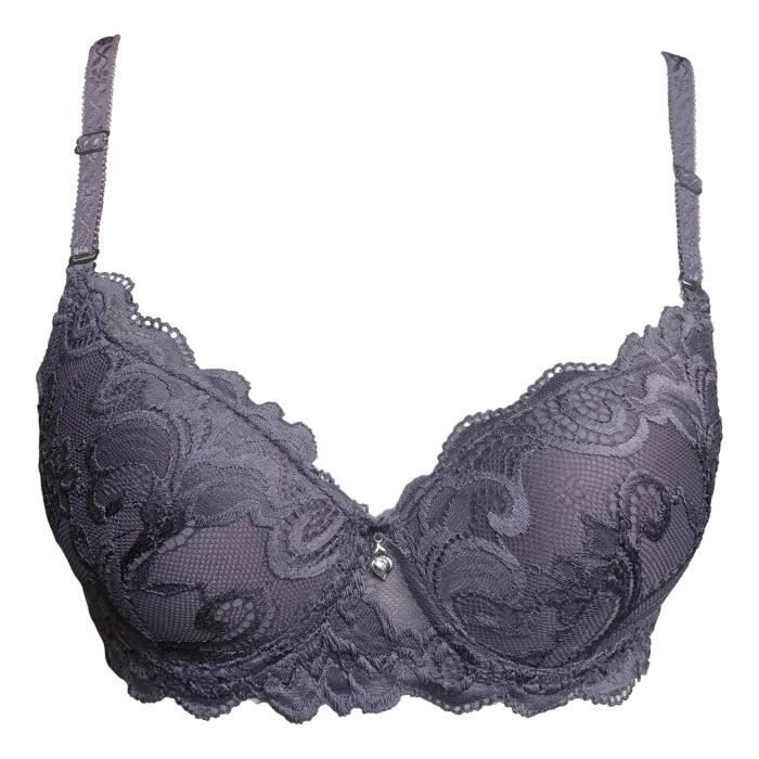 Soutien Gorge Push Up Dentelle Violet 85A Lingerie Femme Petite Taille Poitrine Violet