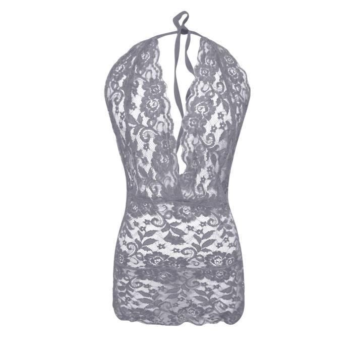 Combinaisons de lingerie sexy pour femmes en dentelle à dos nu et à dos