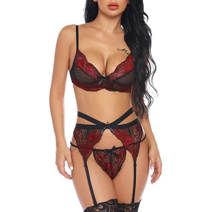 Femme Ensemble Lingerie Dentelle Brassi Re Jarreti Re Sexy Porte